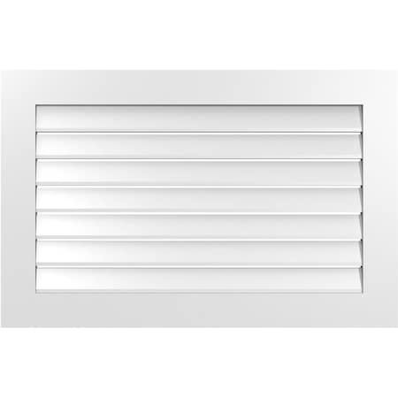 Ekena Millwork Vertical Surface Mount PVC Gable Vent: Functional, w/ 3-1/2"W x 1"P Standard Frame, 40"W x 26"H GVPVE40X2601SF